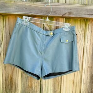 Vintage Coach Dusty Blue Leather Shorts